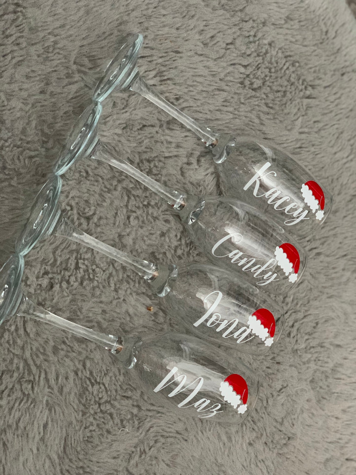 Personalised Santa Hat Christmas Glass