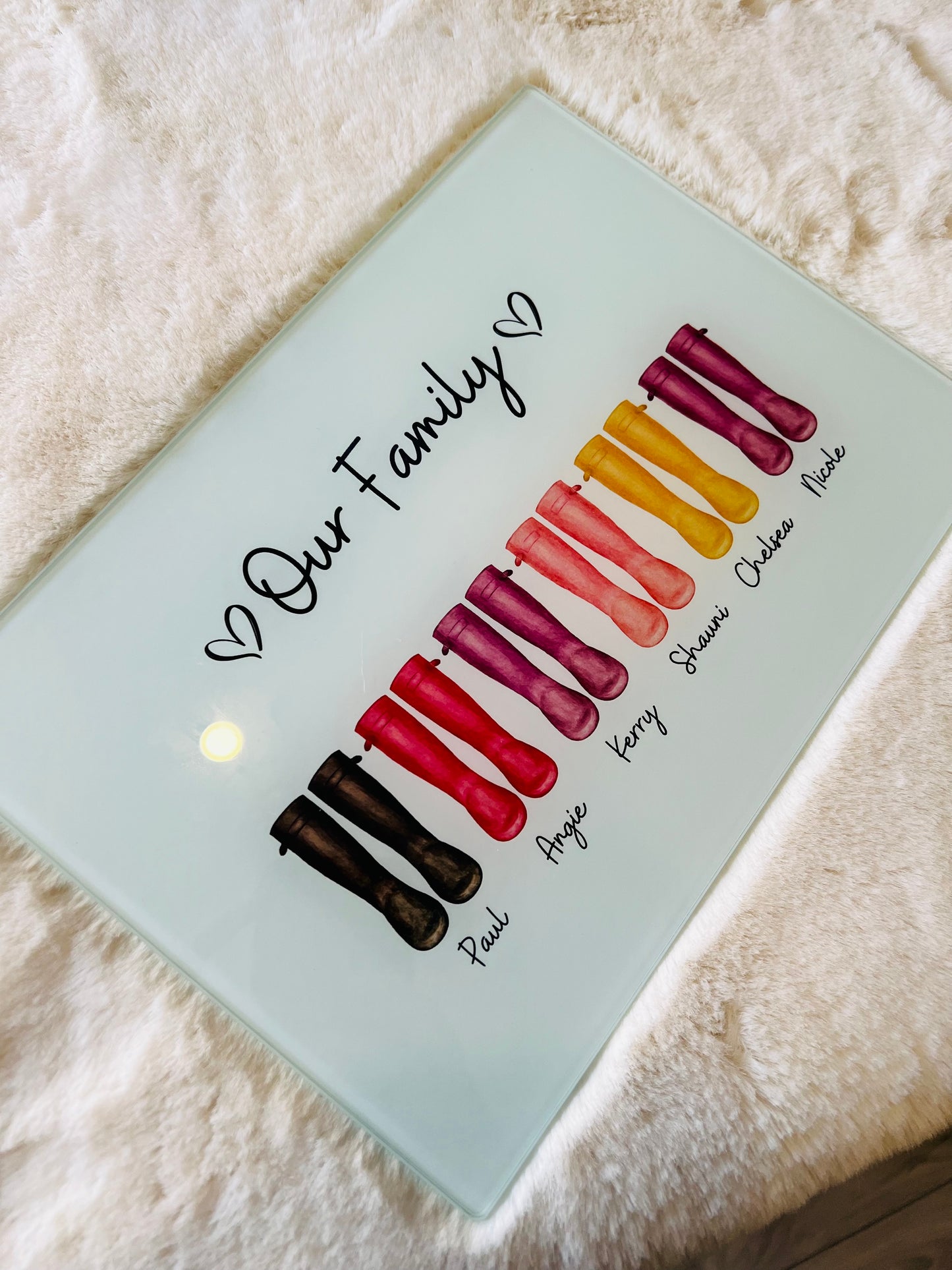 Personalised Welly Print Chopping Board