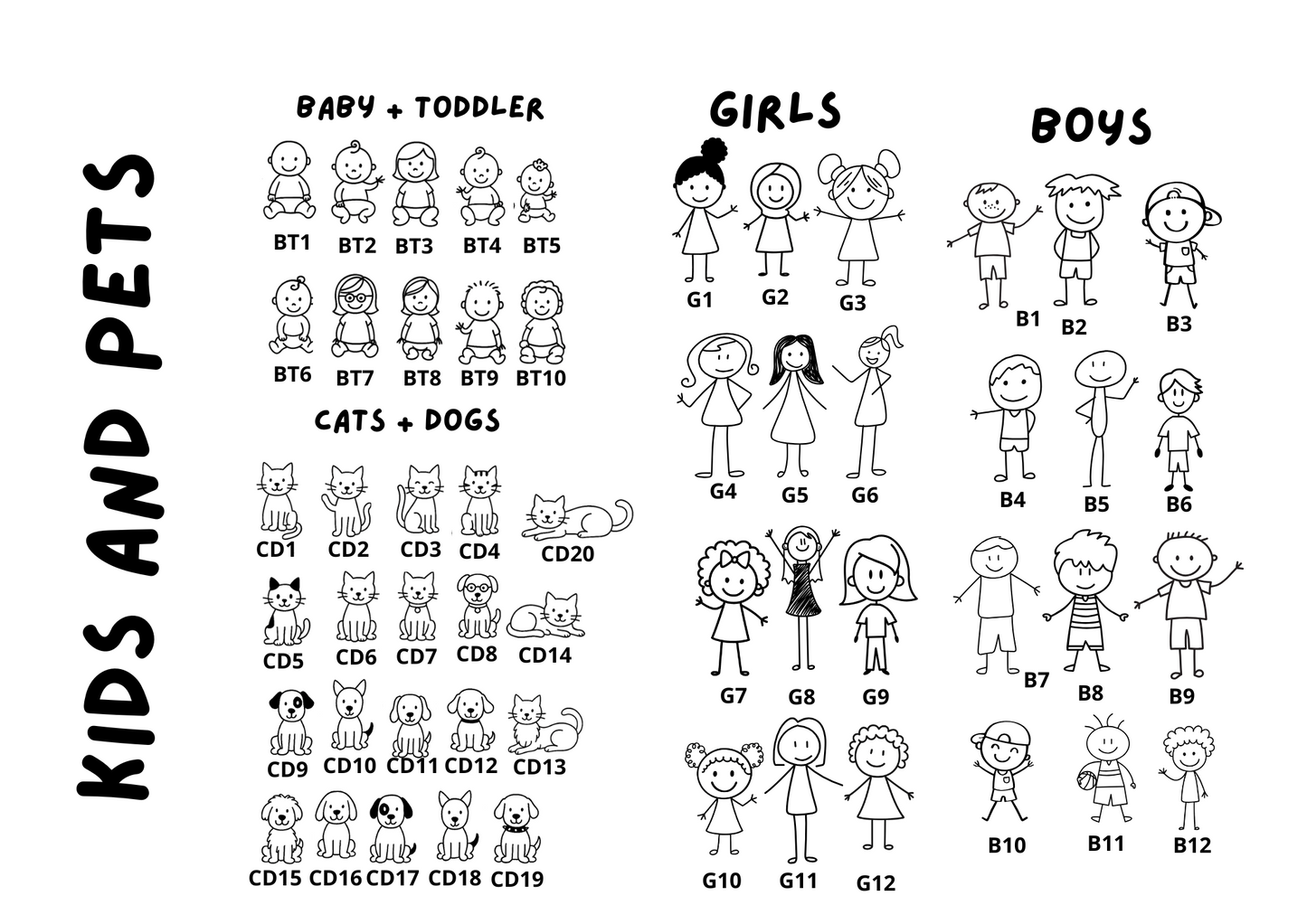 Personalised Doodle People Print