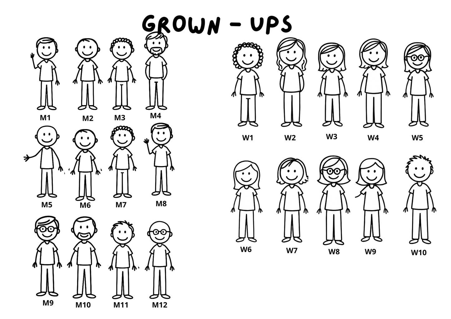 Personalised Doodle People Print