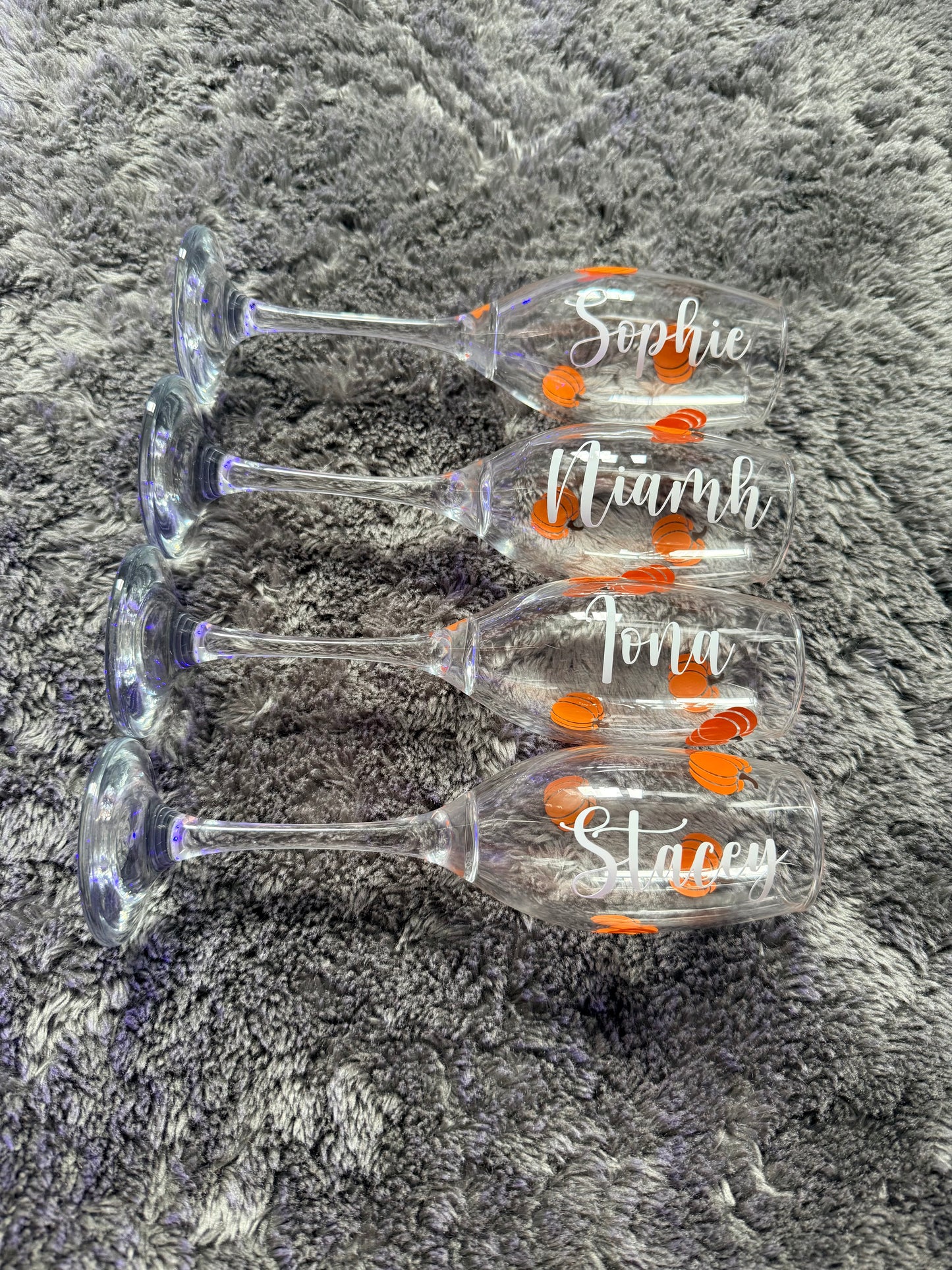 Personalised Pumpkin Champagne Glass