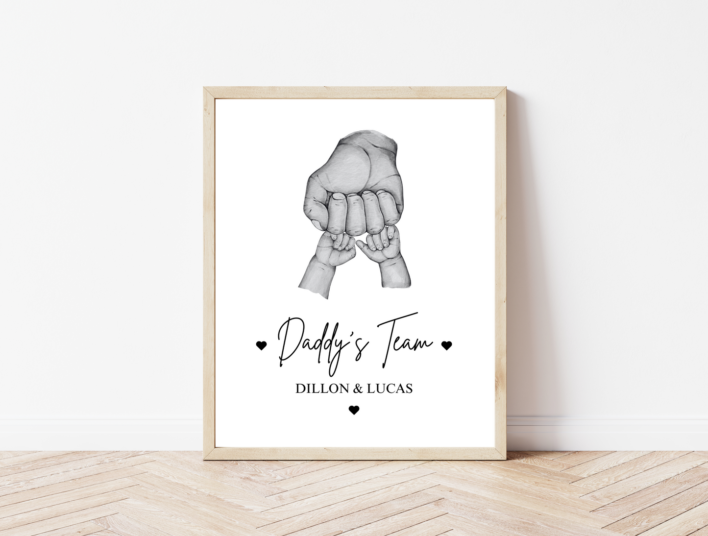 Personalised Daddy's Team Print