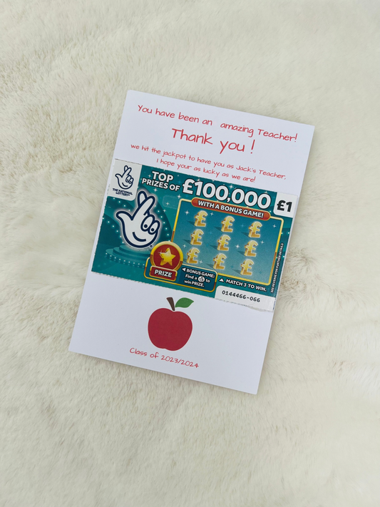 Personalised Teacher Scratch Card Holder