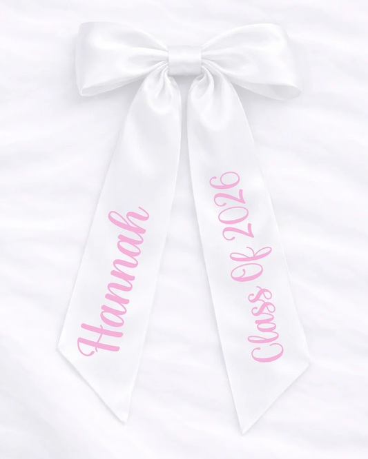 Personalised Leavers Hair Bow