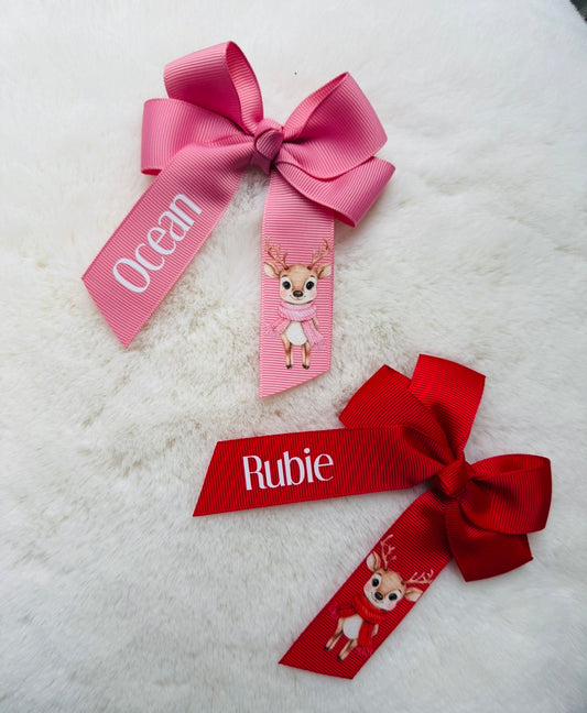 Personalised Reindeer Hair Bow