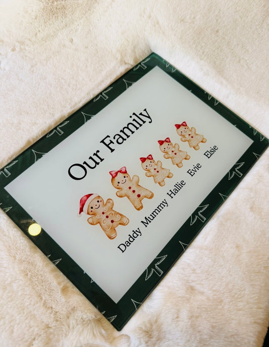 Personalised Christmas Glass Chopping Board