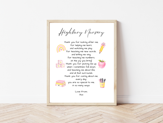 Personalised Teacher Print 🍎