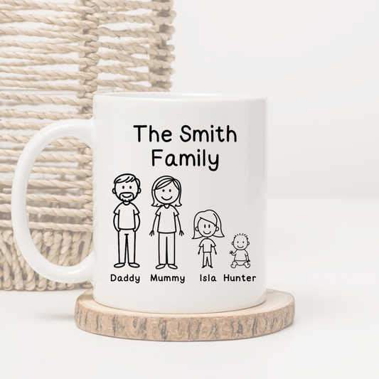 Personalised Doodle People Mug
