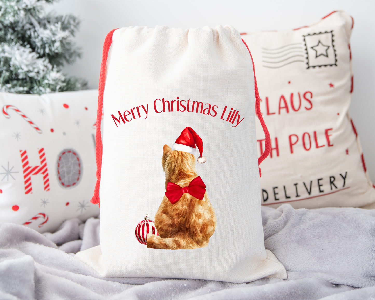 Personalised Christmas Cat Sack