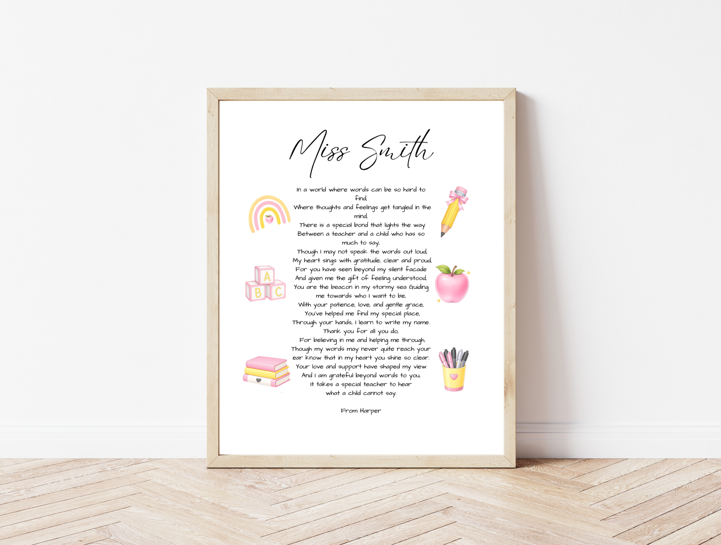Personalised Teacher Print 🍎