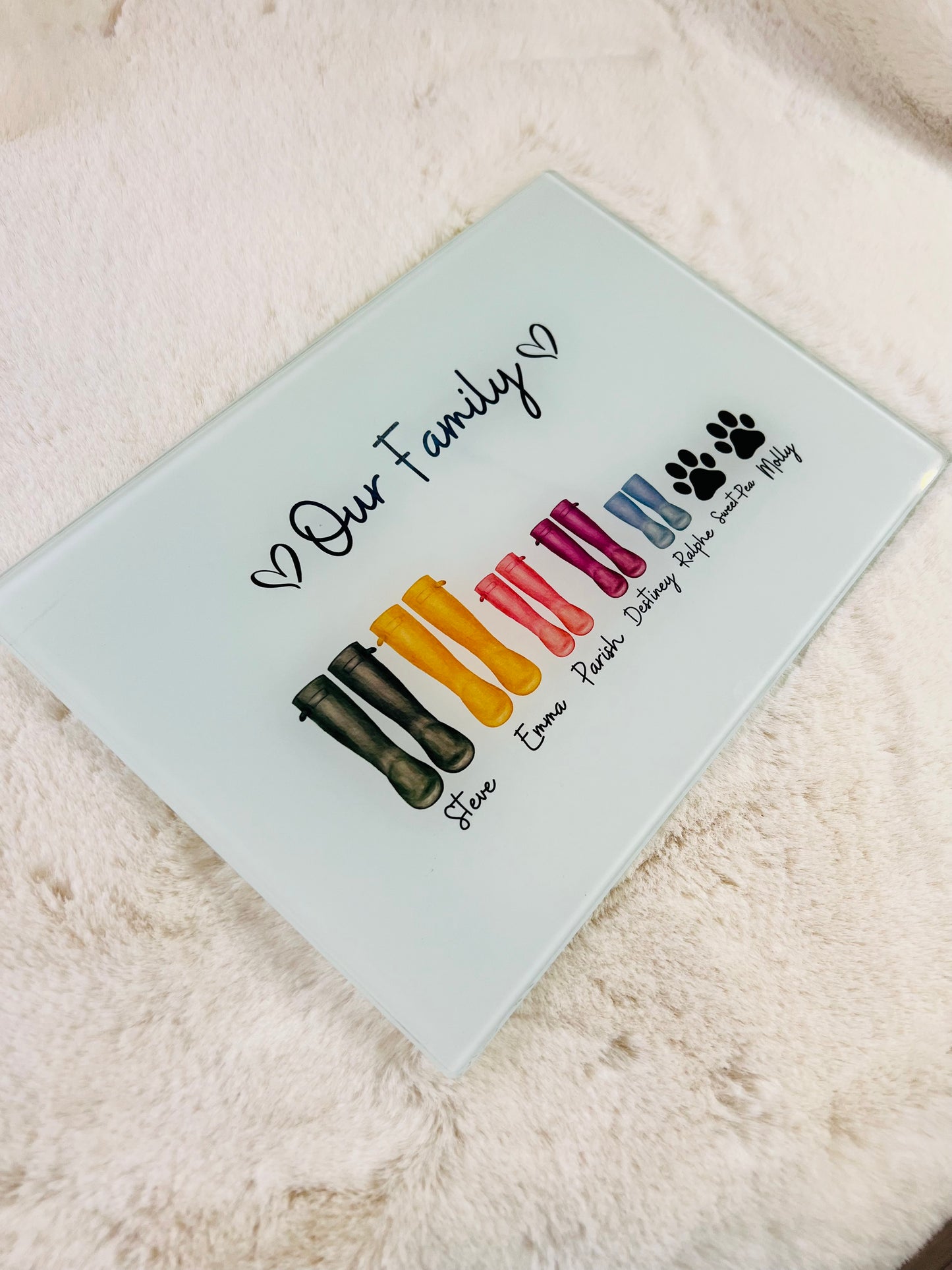 Personalised Welly Print Chopping Board