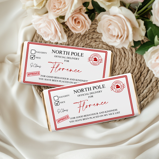 Personalised North Pole Delivery Chocolate Wrapper