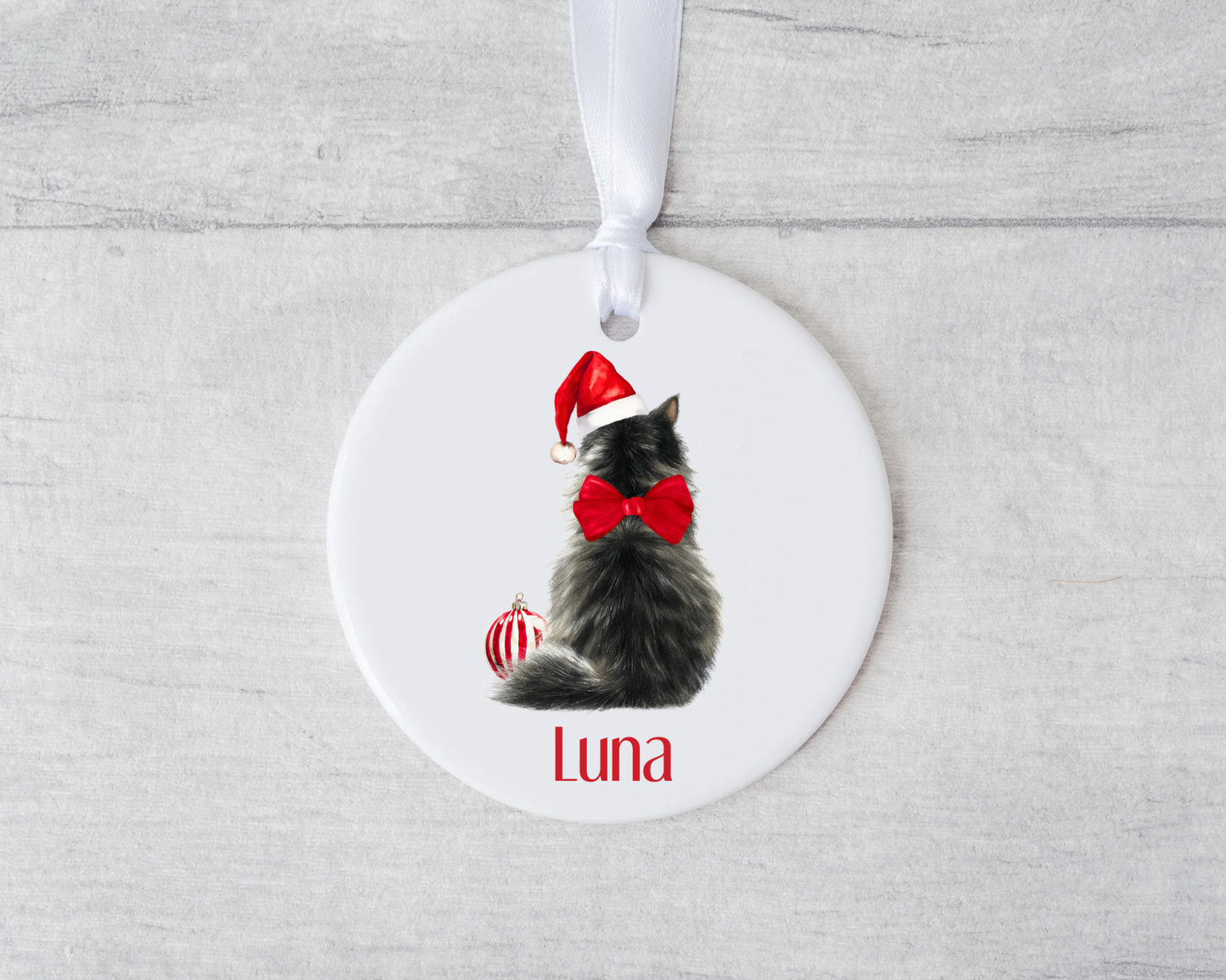 Personalised Christmas Cat Bauble