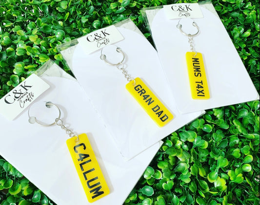 Personalised Number Plate Keyring