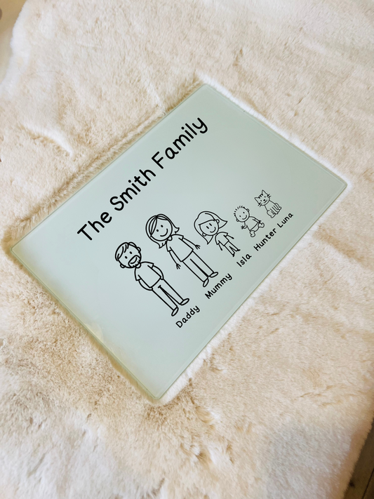 Personalised Doodle People Chopping Board
