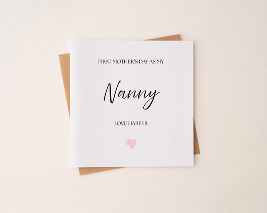 Personalised First Mothers Day As My Card