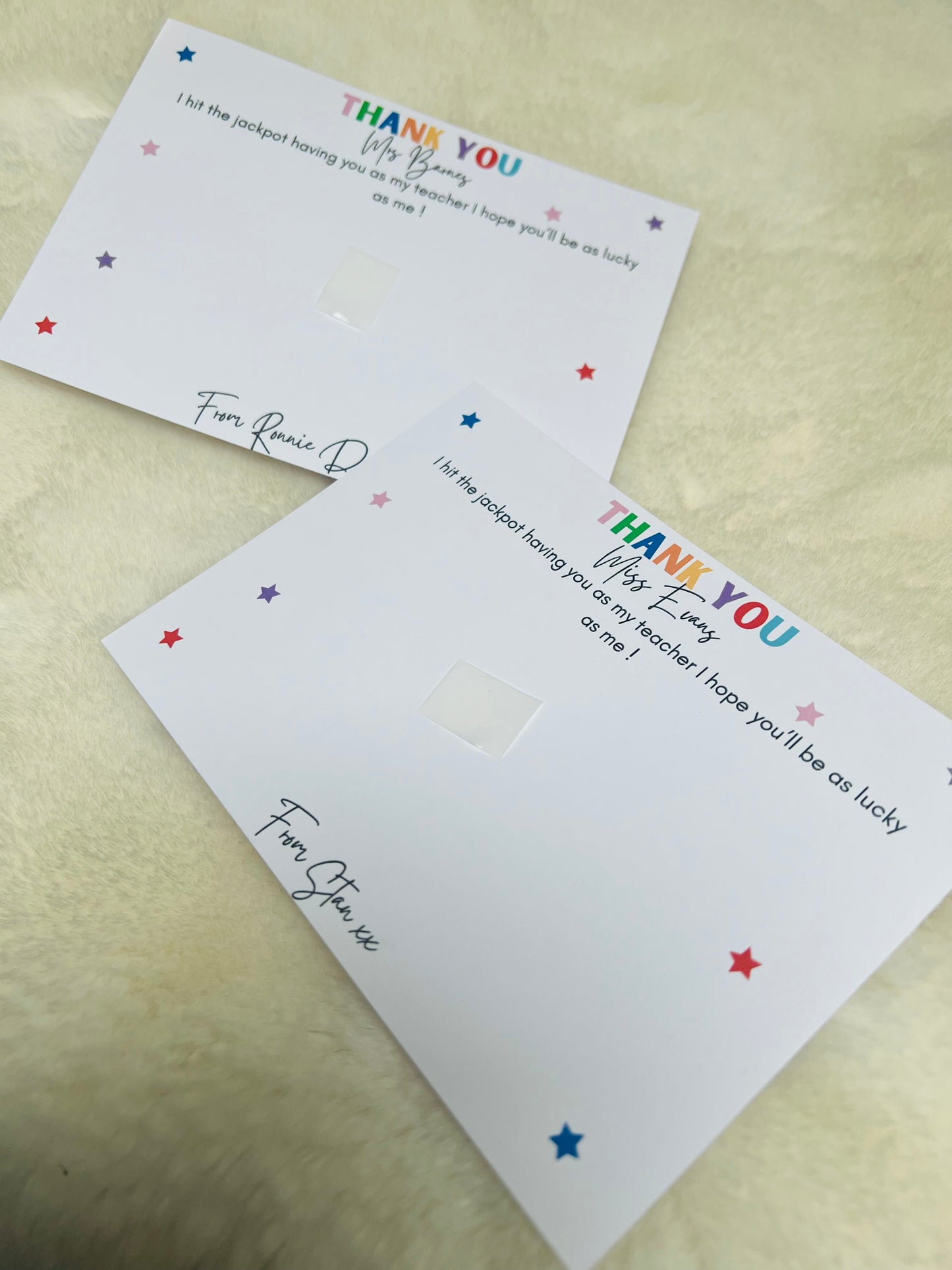 Personalised Teacher Scratch Card Holder