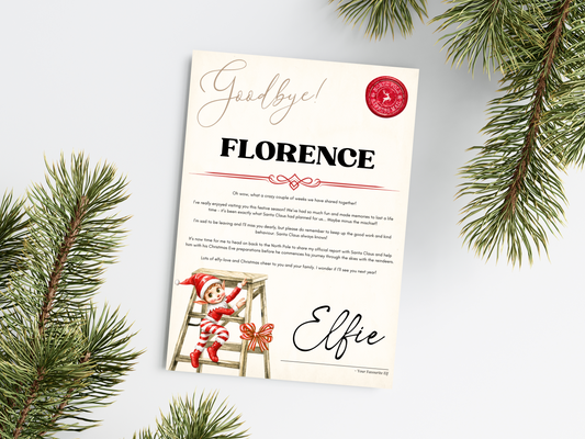 Personalised Goodbye Elf Letter