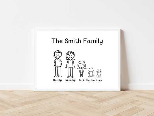 Personalised Doodle People Print