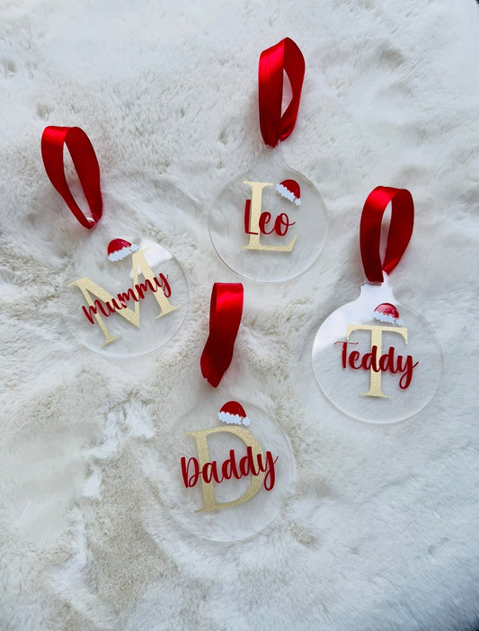 Personalised Santa Hat Bauble