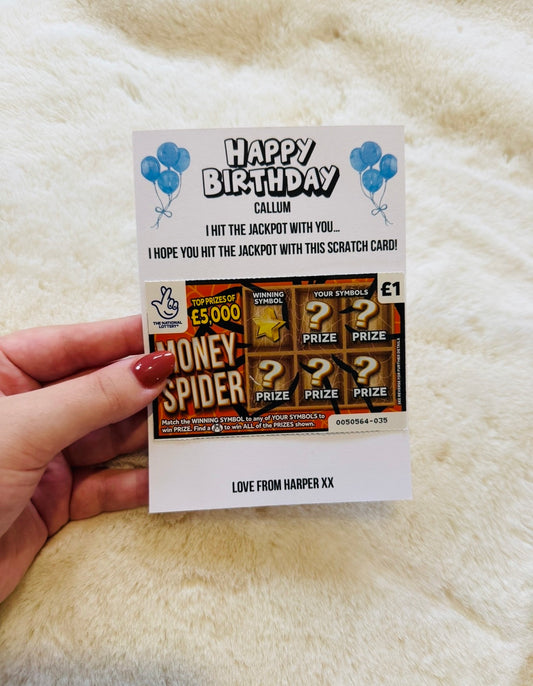 Personalised Happy Birthday Scratch Card Holder