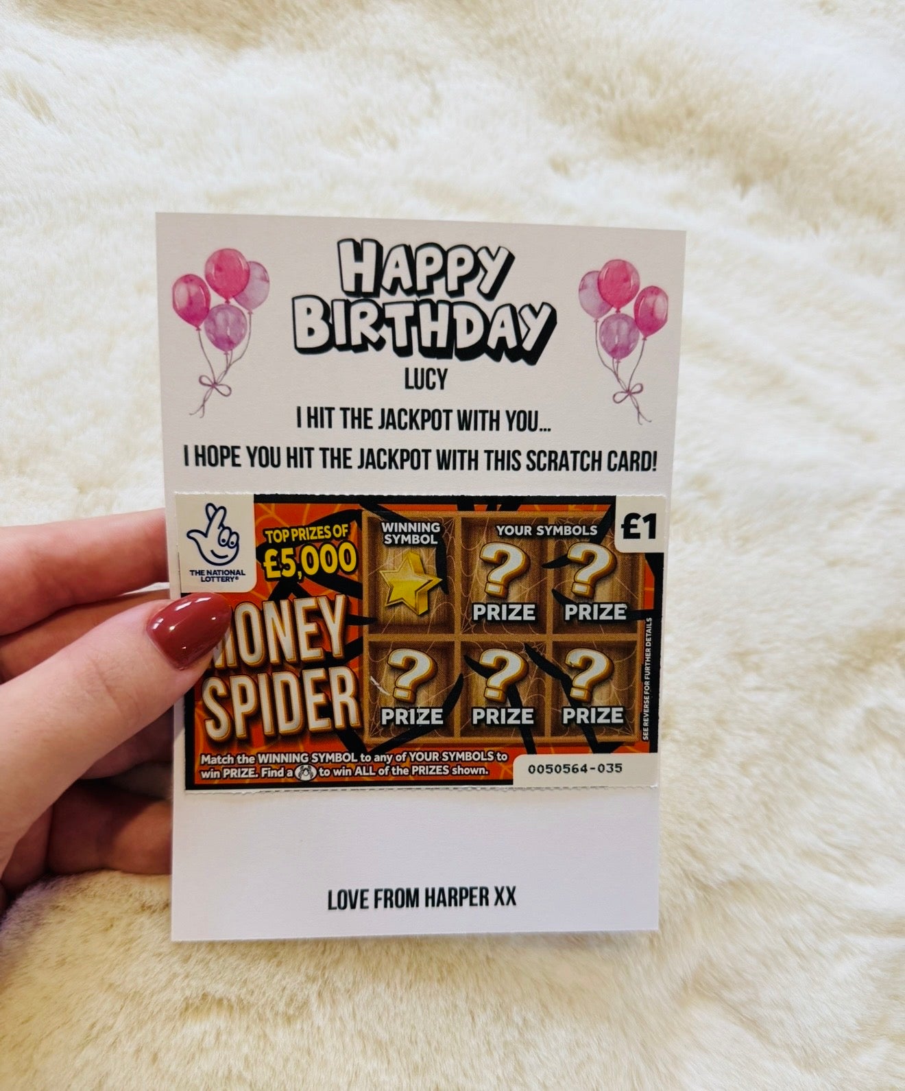Personalised Happy Birthday Scratch Card Holder
