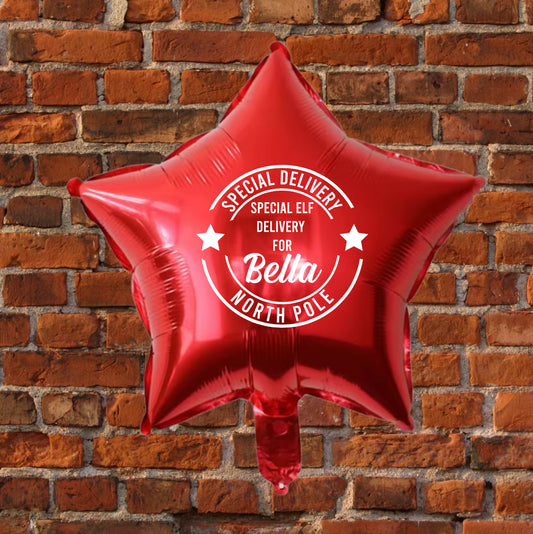 Personalised Elf Delivery Balloon Decal