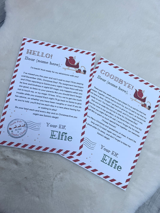 Personalised Elf Hello & Goodbye Letter