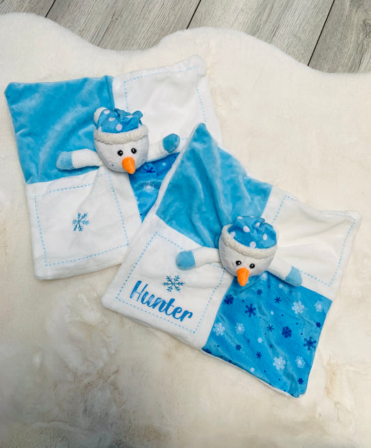 Personalised Snowman Baby Comforter