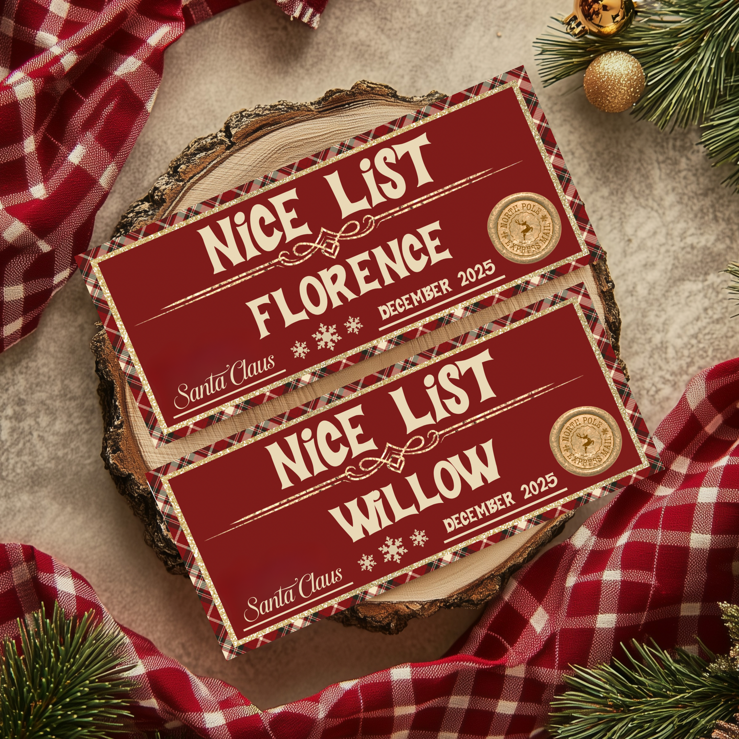 Personalised Nice List Ticket