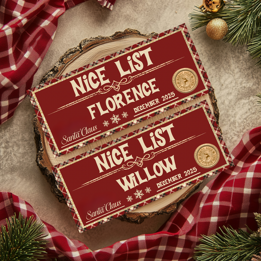 Personalised Nice List Ticket
