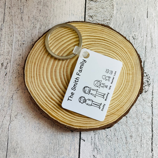 Personalised Doodle People Keyring