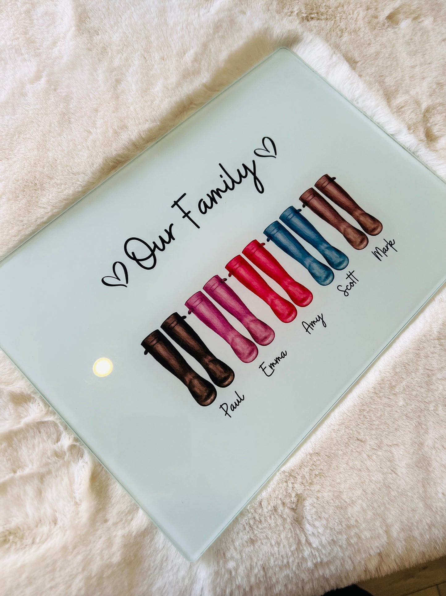Personalised Welly Print Chopping Board