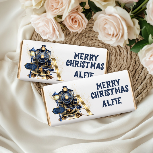 Personalised Christmas Train Chocolate Wrapper