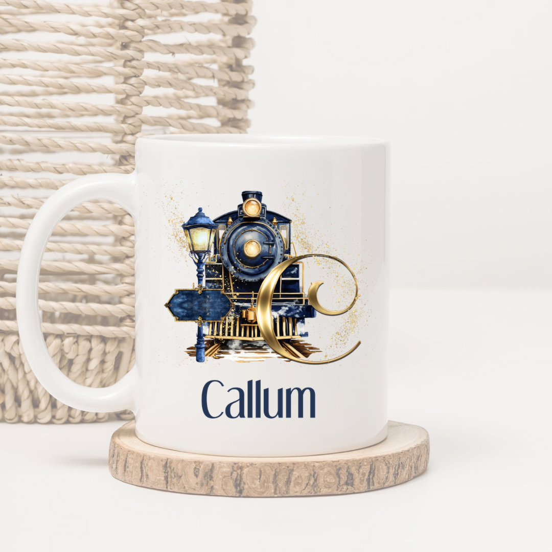 Personalised Christmas Train Mug