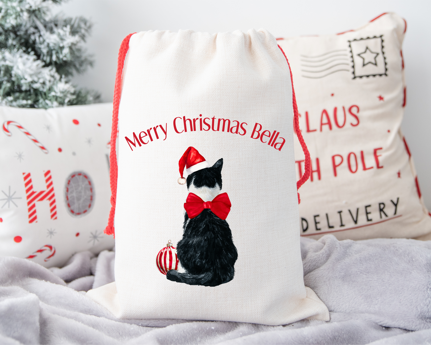 Personalised Christmas Cat Sack