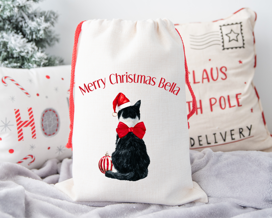 Personalised Christmas Cat Sack