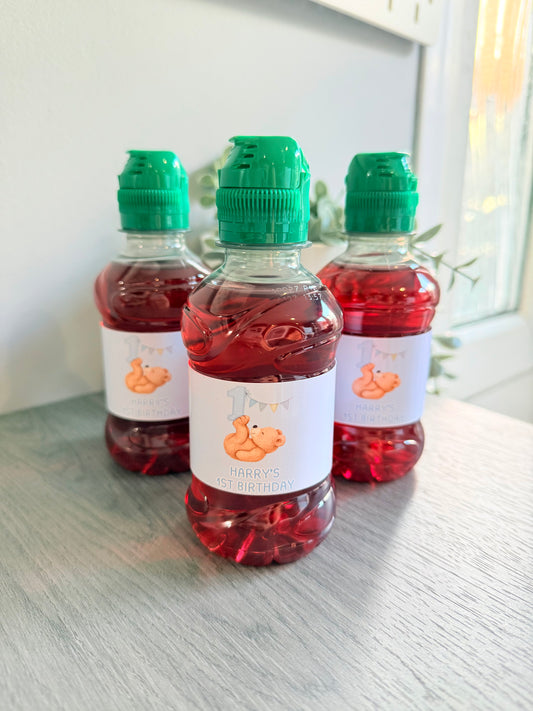 Personalised Birthday Bear Fruit Shoot Labels