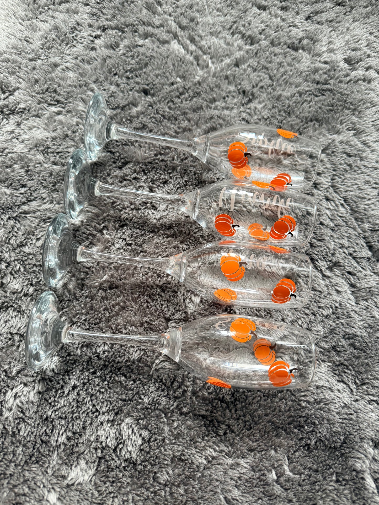 Personalised Pumpkin Champagne Glass
