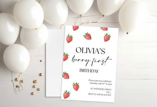 Personalised Berry First Invite