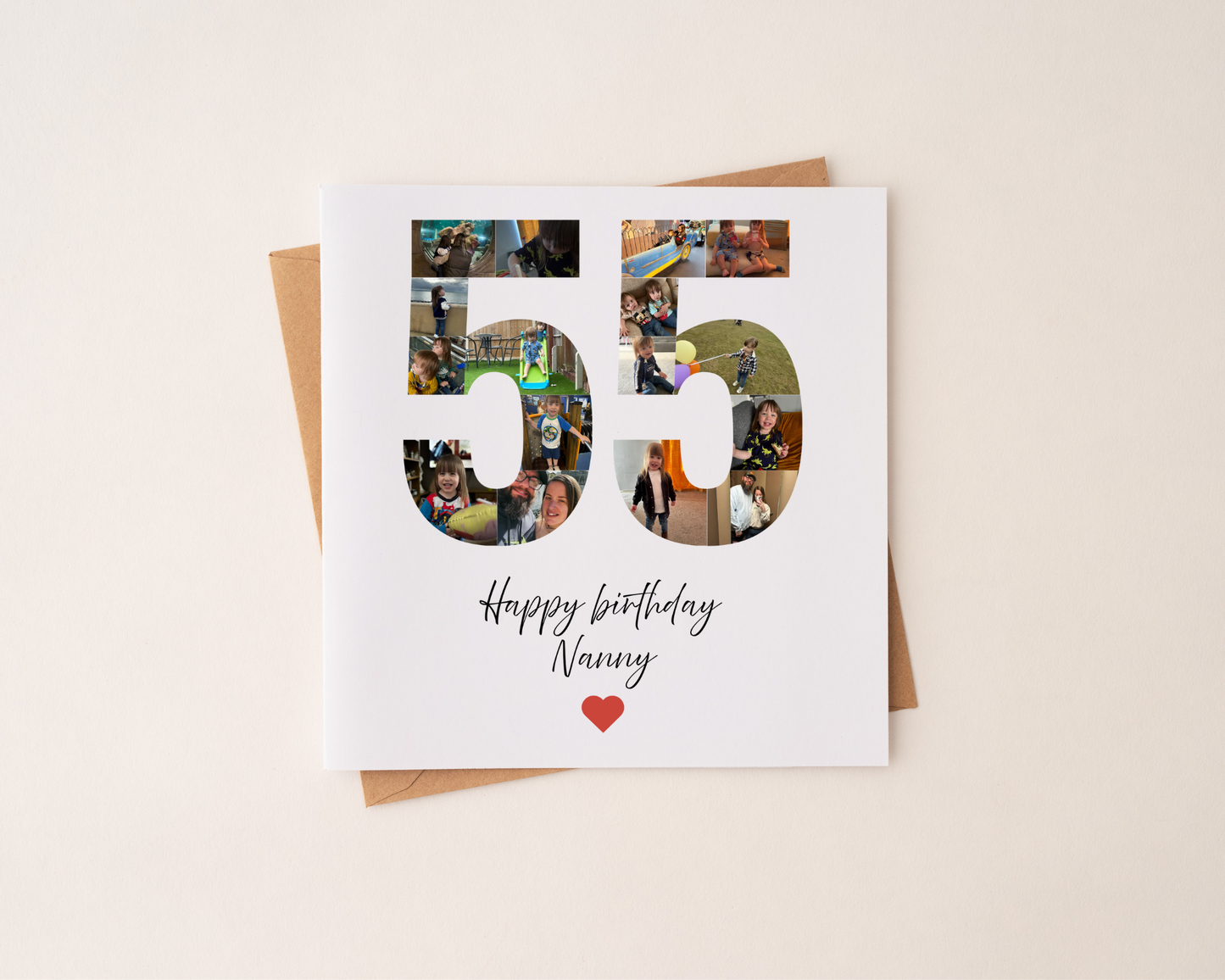Personalised Photo Number Card