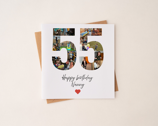 Personalised Photo Number Card