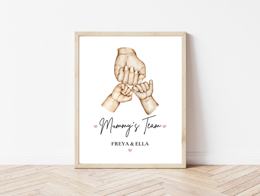 Personalised Mummy's Team Print