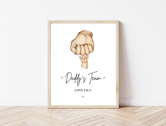 Personalised Daddy's Team Print