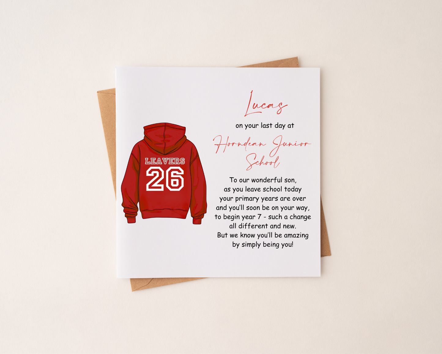Personalised Leavers Card